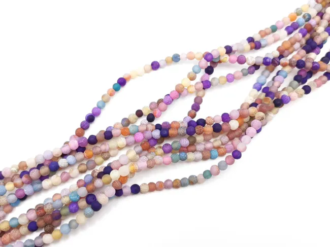 Sirag agate frosted 4mm multicolor