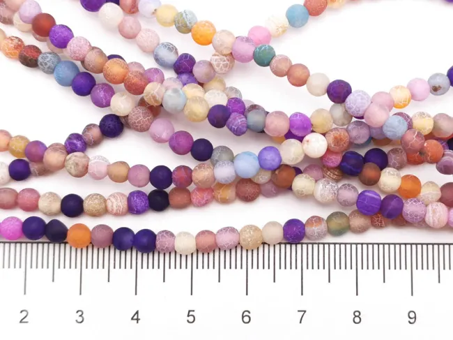 Sirag agate frosted 4mm multicolor