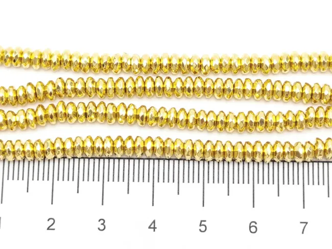 Sirag hematit rondel fatetat 4x2mm auriu
