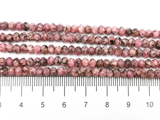 Sirag jad rondel 4x3mm roz flamingo