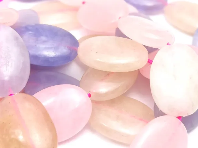 Sirag scurt Jad oval 18x13mm mix pastel