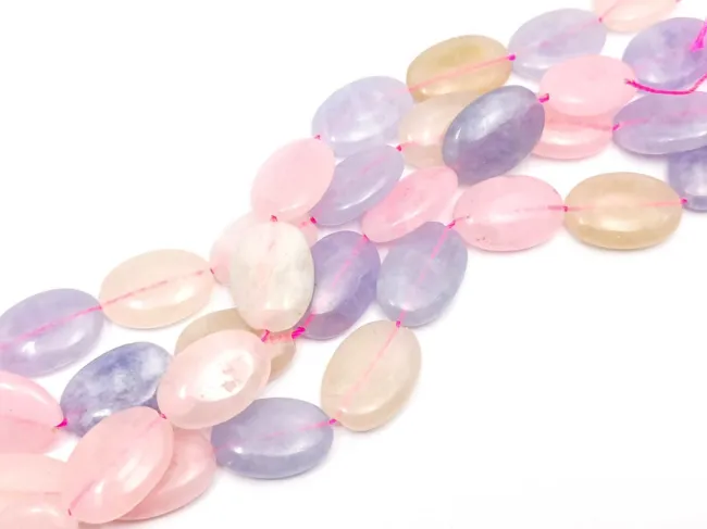 Sirag scurt Jad oval 18x13mm mix pastel