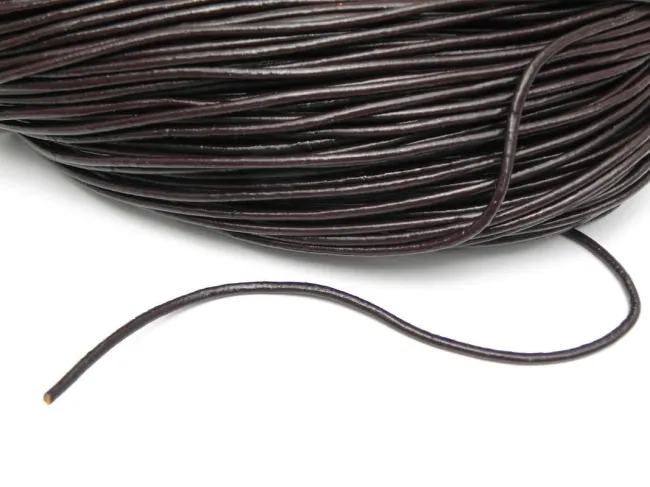 Snur piele naturala grosime 1.5mm maro inchis
