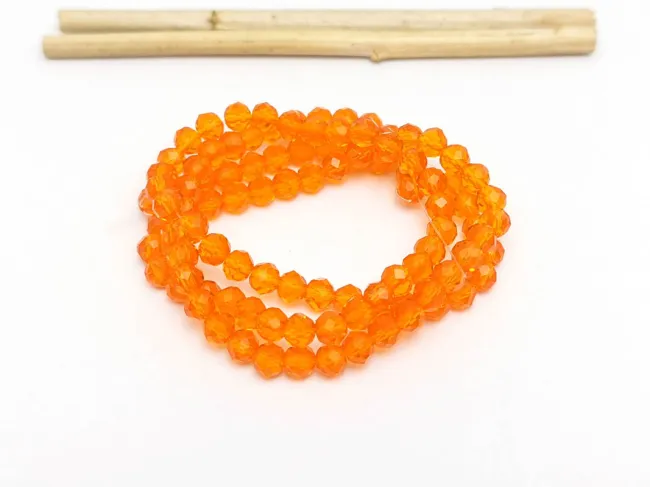 Margele cristal rondel fatetat 4x3mm portocaliu (sirag)