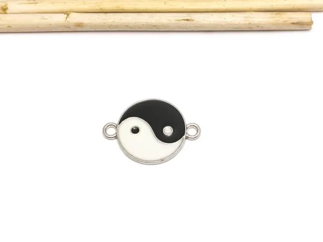 Link argintiu yin yang 24x17mm