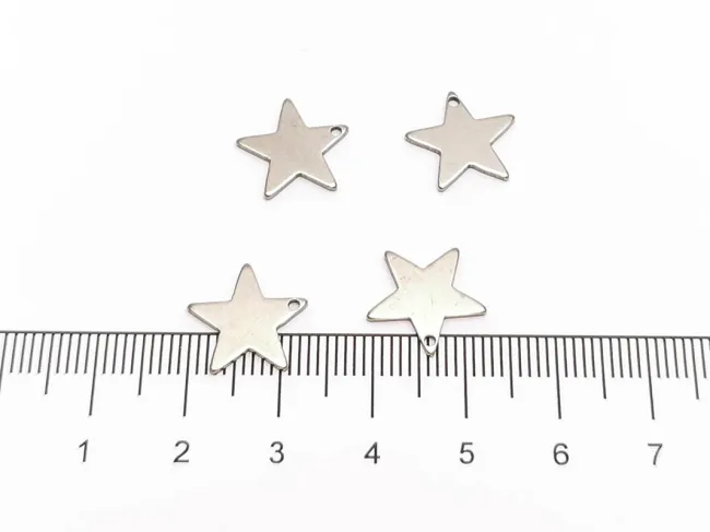 Charm otel inoxidabil 304 stea 13x12mm