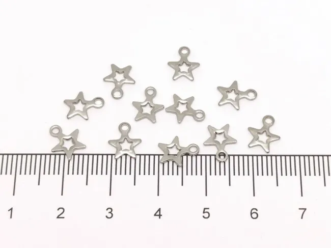 Charm otel inoxidabil 304 stea 8x7mm