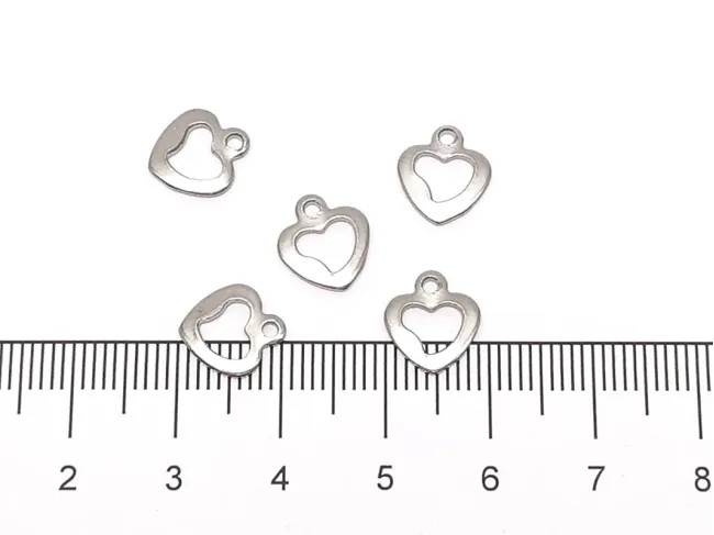 Charm otel inoxidabil 304 inima 10x9mm