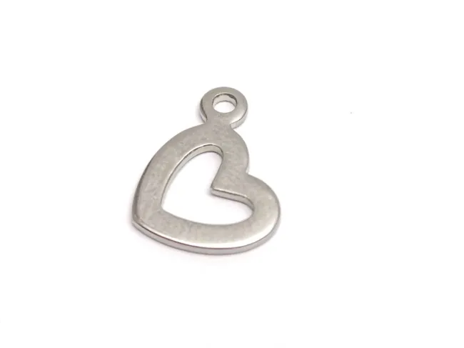 Charm otel inoxidabil 201 inima 14x11mm
