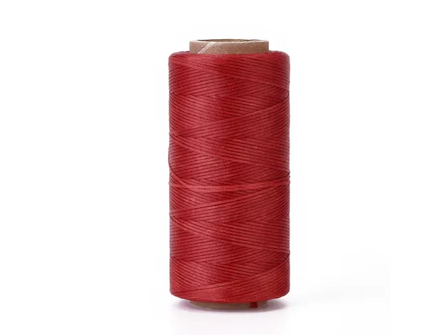 Rola ata cerata plata micro macrame 0.80mm rosu (260m)