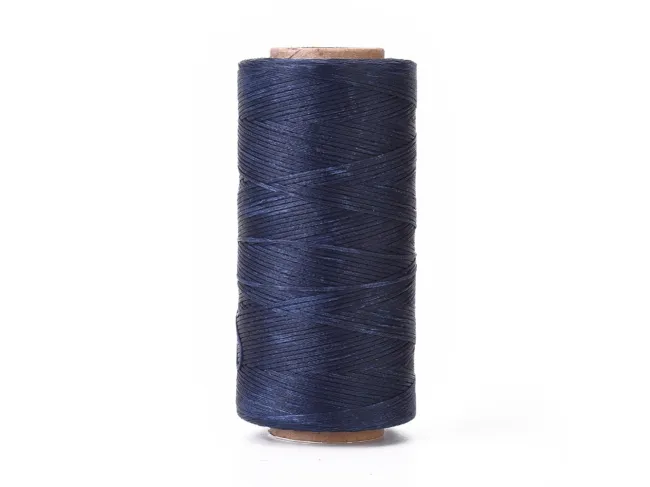 Rola ata cerata plata micro macrame 0.80mm albastru inchis (260m)