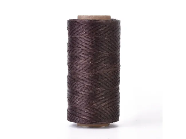 Rola ata cerata plata micro macrame 0.80mm maro (260m)