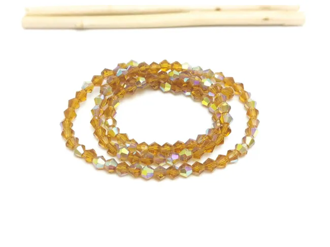 Margele cristal biconic 3mm miere AB (sirag)
