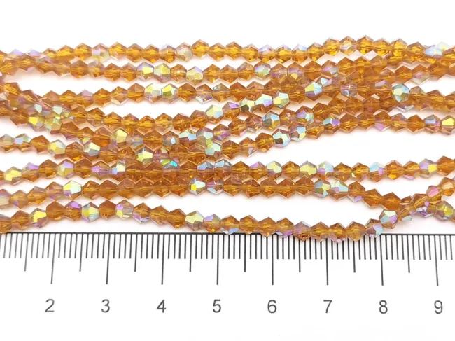 Margele cristal biconic 3mm miere AB (sirag)