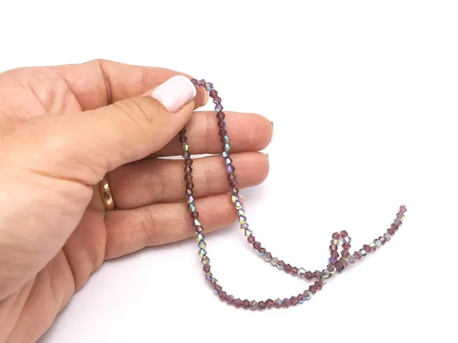 Margele cristal biconic 3mm ametist AB (sirag)