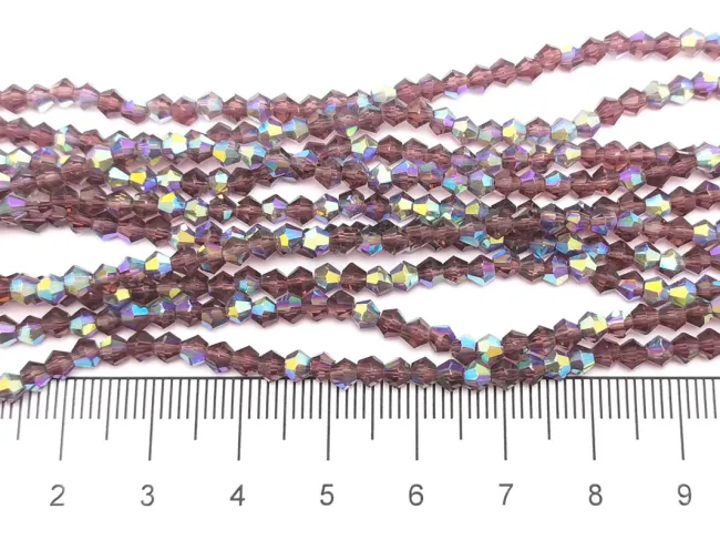 Margele cristal biconic 3mm ametist AB (sirag)