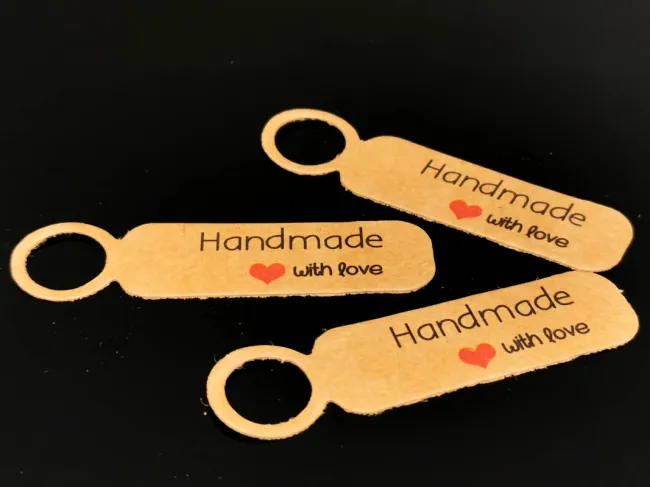 Etichete hartie handmade 49x13x0.5mm natur (50buc)