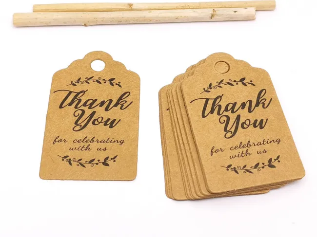 Etichete hartie natur 50x30x0.4mm thank you (50buc)
