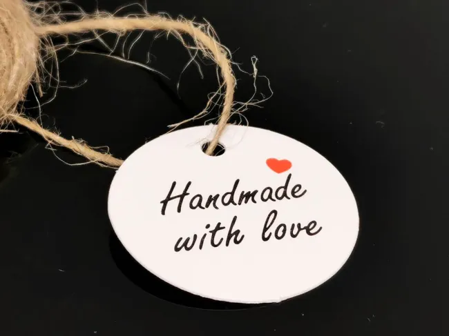Etichete hartie handmade cu snur 30x0.4mm (100buc)