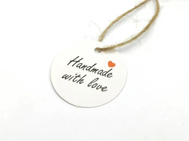 Etichete hartie handmade cu snur 30x0.4mm (100buc)