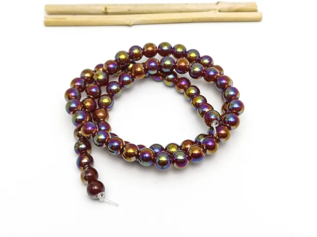Margele sticla 6mm burgundy grape AB (sirag)