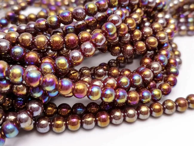 Margele sticla 6mm burgundy grape AB (sirag)