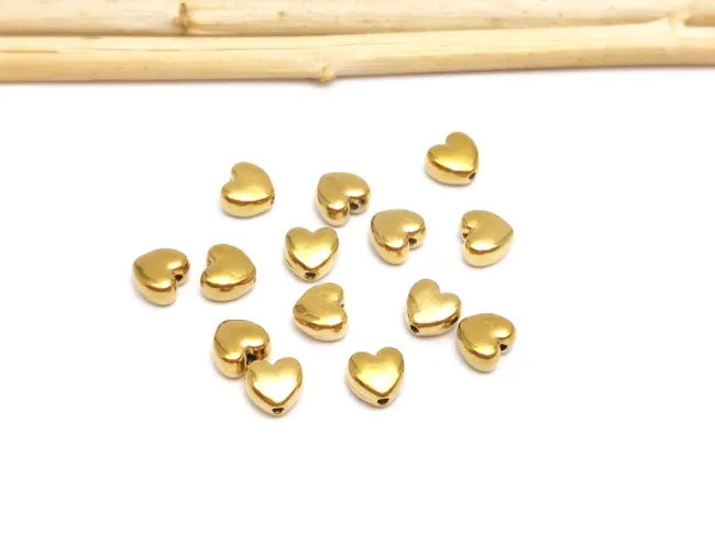 Margele otel inoxidabil 304 auriu inima 5x5x3mm (1buc)