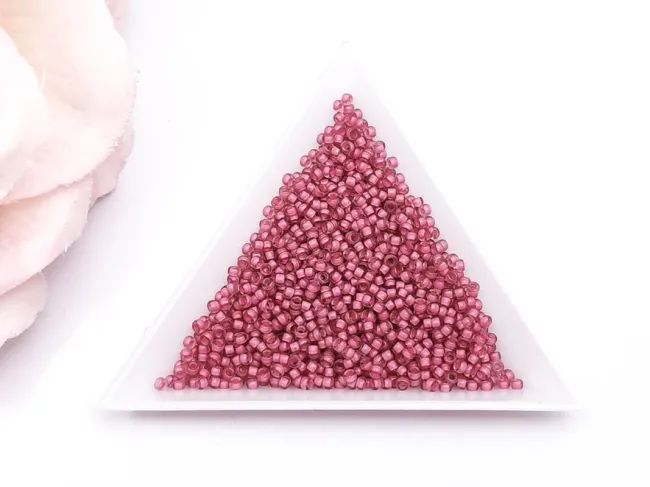 Miyuki Rocailles Rotunde 11/0 Semi Matte Rose Lined Crystal (10g)