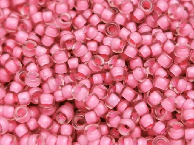 Miyuki Rocailles Rotunde 11/0 Semi Matte Rose Lined Crystal (10g)