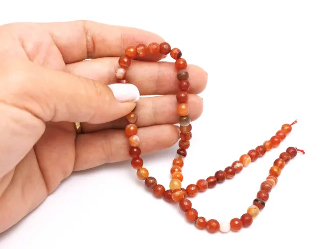 Sirag agate fatetat 6mm caramiziu