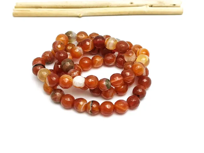 Sirag agate fatetat 6mm caramiziu