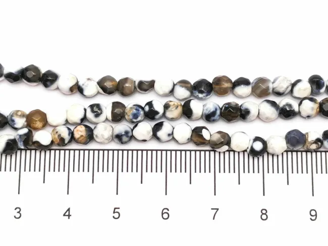 Sirag agate fatetat 4mm negru alb