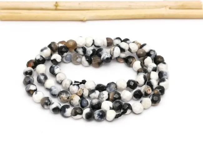 Sirag agate fatetat 4mm negru alb