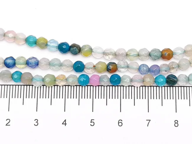 Sirag agate fatetat 4mm mix pastel