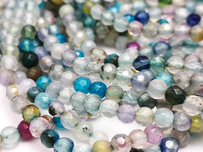 Sirag agate fatetat 4mm mix pastel
