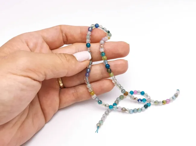Sirag agate fatetat 4mm mix pastel