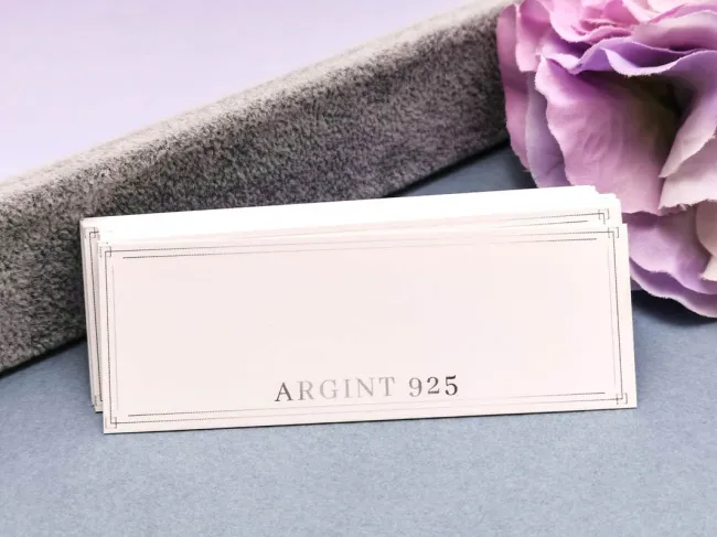 Cartonas suport bijuterii Argint 925 - 8.6x3cm (50buc)