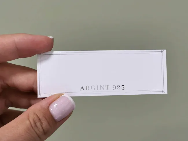 Cartonas suport bijuterii Argint 925 - 8.6x3cm (50buc)