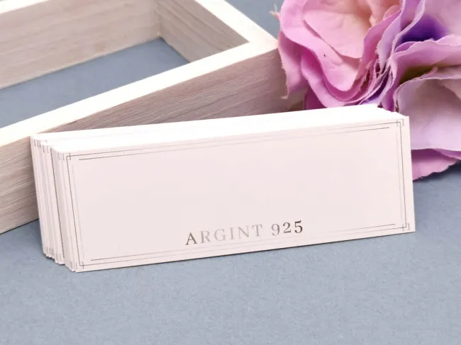Cartonas suport bijuterii Argint 925 - 8.6x3cm (50buc)