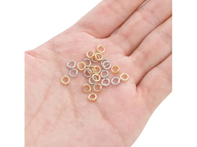 Zale sudate cu doua orificii pentru terminatie bijuterii otel inoxidabil 304 placat IP auriu 6x1mm (1buc)