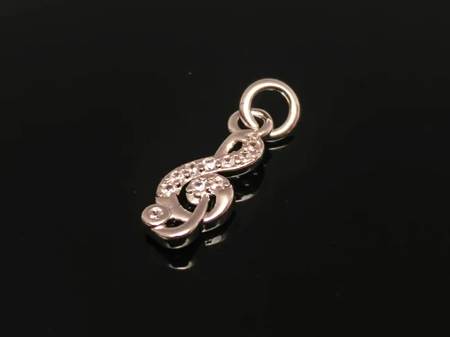 Charm cheia sol din cubic zirconia argintiu 13x5mm