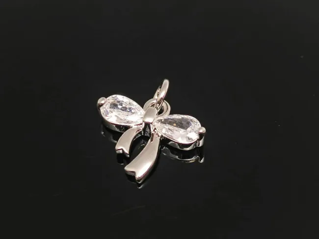 Charm funda din cubic zirconia argintiu 12x10mm