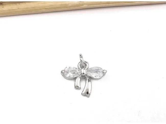 Charm funda din cubic zirconia argintiu 12x10mm