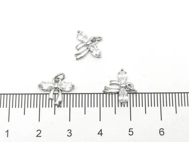 Charm funda din cubic zirconia argintiu 12x10mm