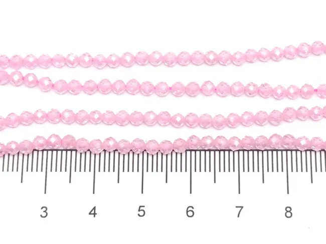 Sirag Cubic Zirconia sfere fatetate 3mm roz