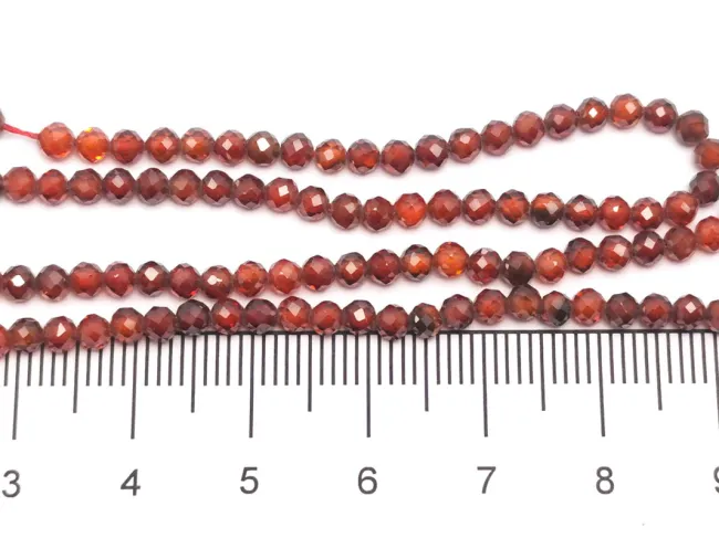 Sirag Cubic Zirconia sfere fatetate 3mm grena