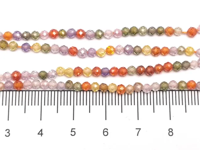 Sirag Cubic Zirconia sfere fatetate 3mm multicolor