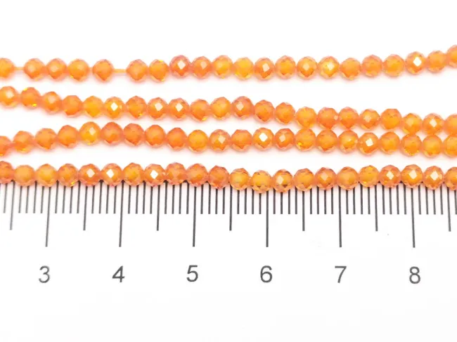 Sirag Cubic Zirconia sfere fatetate 3mm portocaliu