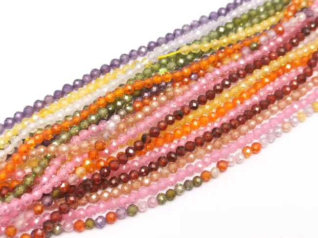 Sirag Cubic Zirconia sfere fatetate 3mm grena