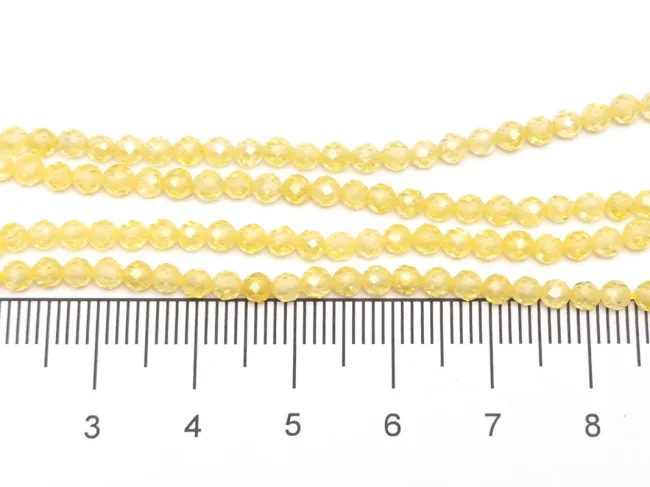 Sirag Cubic Zirconia sfere fatetate 3mm galben